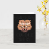 Schattige Bever Dit Is Onze Knuffel  Kaart (Gele Bloem)