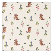 Schattige Bever en Forest Berries Pattern