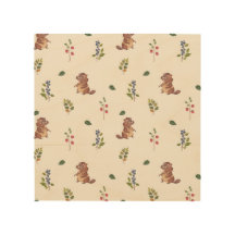 Schattige Bever en Forest Berries Pattern