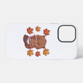 Schattige bever iPhone hoesje (Achterkant horizontaal)