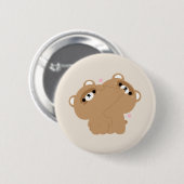 Schattige beverpaar ronde button 5,7 cm (Voorkant /achterkant)