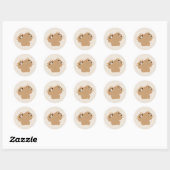 Schattige beverpaar ronde sticker (Vel)