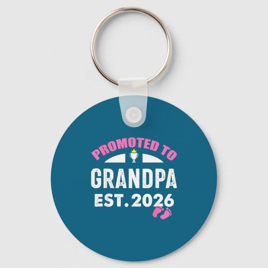 Schattige Bevorderde Opa 2026 Het Is Ontwerp Sleutelhanger (Voorkant)