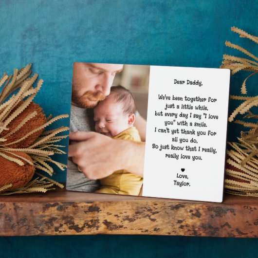 Schattige Bewerkbaar Beste Daddy Gedicht & Foto Ta Fotoplaat (Zijkant)