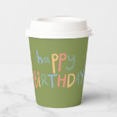 Schattige bewerkbaar picknickpark Verjaardag Kinde Papieren Bekers (Achterkant)