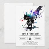 Schattige bewerkbare Ninja Boy Digitale Verjaardag Kaart (Voorkant / Achterkant)