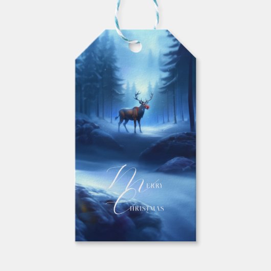Schattige bewerkbare Winter Wonderland Kerstmis Cadeaulabel (Voorkant)