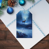 Schattige bewerkbare Winter Wonderland Kerstmis Cadeaulabel