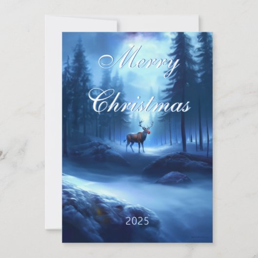 Schattige bewerkbare Winter Wonderland Kerstmis Feestdagenkaart (Voorkant)