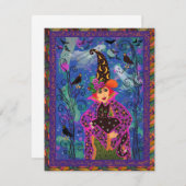 Schattige Bewitching Halloween Wenskaart (Voorkant / Achterkant)