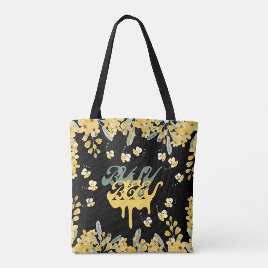 Schattige Bezige Bijen & Honing Drops Canvas tas (Achterkant)