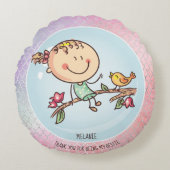 Schattige BFF-besties Kawaii-cadeaus voor meisjes  Rond Kussen (Voorkant)