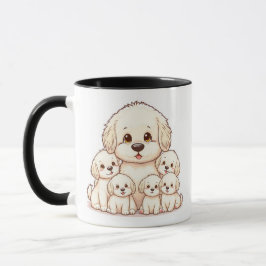Schattige Bichon Familie Mok - Perfect Cadeau voor
