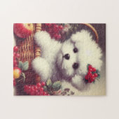 Schattige  Bichon Frisé Schilderij Legpuzzel (Horizontaal)