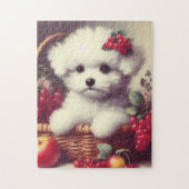 Schattige  Bichon Frisé Schilderij Legpuzzel (Verticaal)