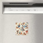 Schattige Bichon Frisé Schilderij Magneet (Insitu (Vaatwasser))