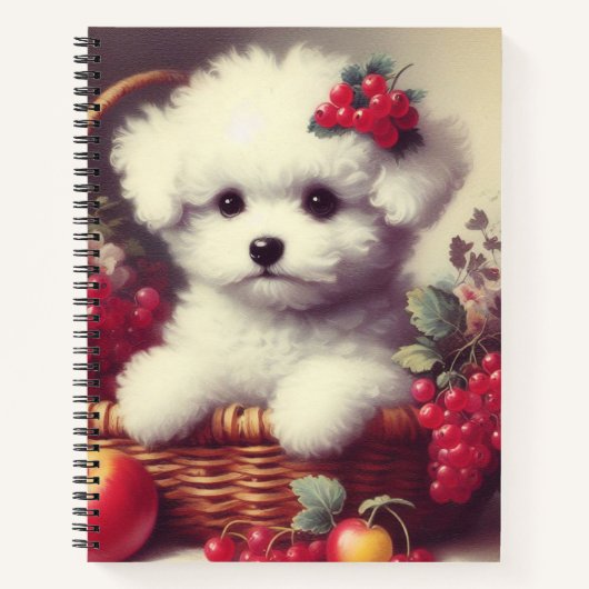 Schattige  Bichon Frisé Schilderij Notitieboek (Voorkant)