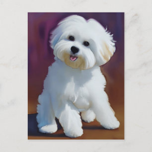 Schattige Bichon Havanese Puppy Waterverf Briefkaart