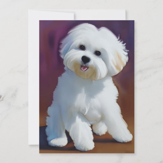Schattige Bichon Havanese Puppy Waterverf Kaart (Voorkant)