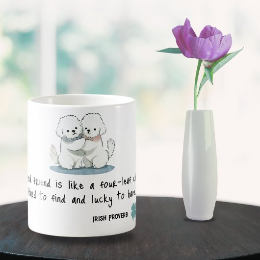 Schattige Bichon Vrienden met een Quote Koffiemok