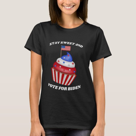 Schattige Biden Cupcake 2024 Verkiezing T-shirt (Voorkant)