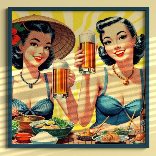 Schattige  Biermeisjes Poster