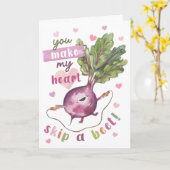 Schattige biet voor Valentijn - mijn hart slaat ee Kaart (Gele Bloem)