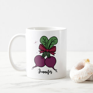Schattige bieten wortel groente gepersonaliseerde koffiemok