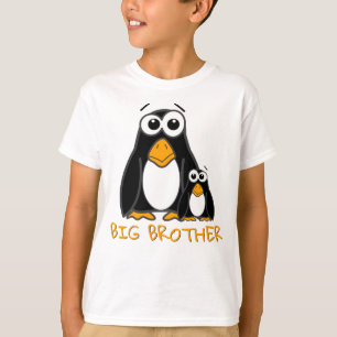 Schattige Big Brother Pinguïn Sibling Cartoon Funn T-shirt
