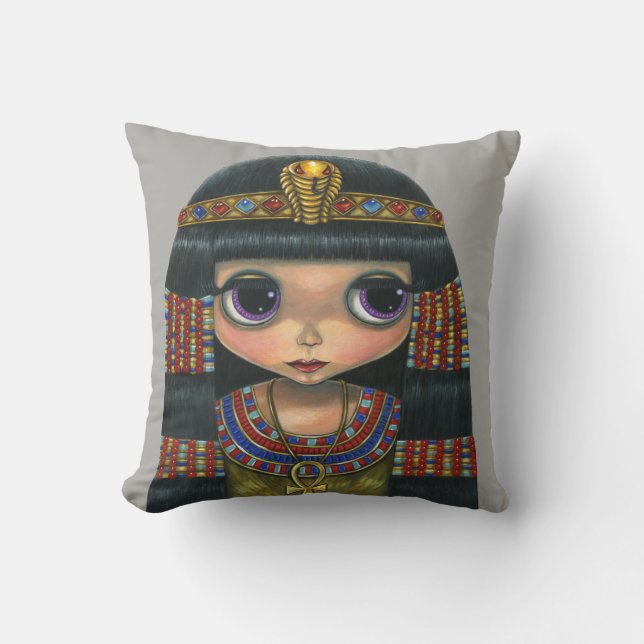 Schattige Big Eye Cleopatra Queen Girl Doll Kussen (Voorkant)