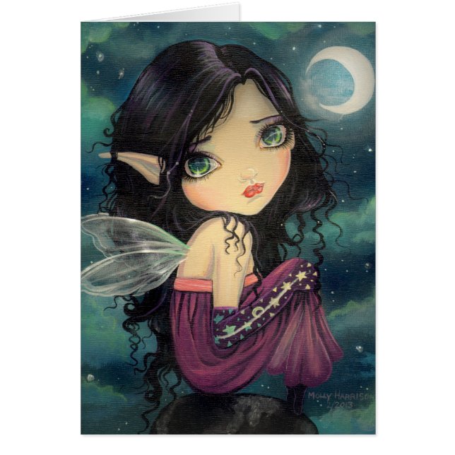 Schattige Big-eye Gothic Fee Fantasie Kunst (Voorkant)