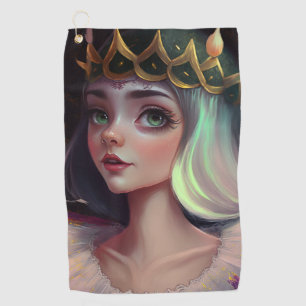 Schattige Big Eyed Queen Golfhanddoek