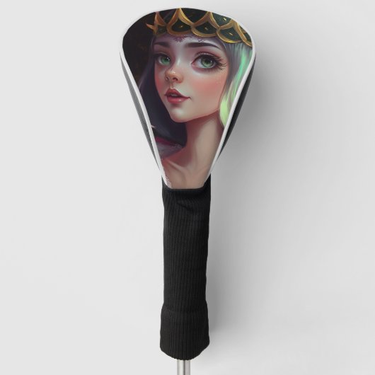 Schattige Big Eyed Queen Golfheadcover (Voorkant)