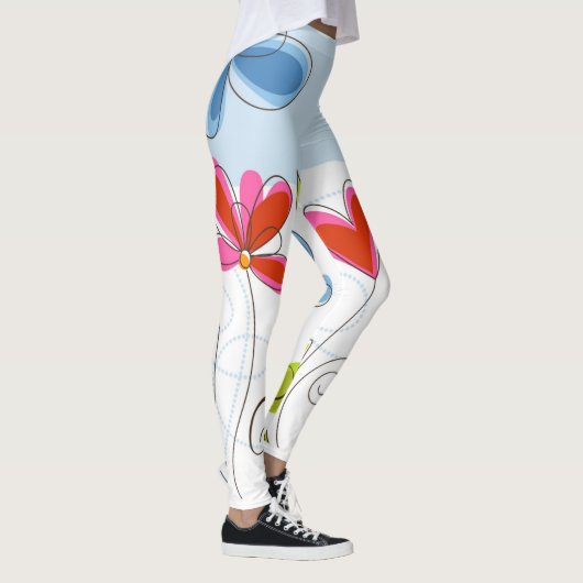 Schattige Big Flower-Leggings Leggings (Rechts)