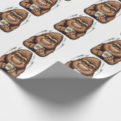 Schattige Bigfoot die koffie drinkt  Grappige Sasq Cadeaupapier (Hoek)