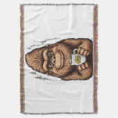 Schattige Bigfoot die koffie drinkt Grappige Sasq Deken (Voorkant Verticaal)