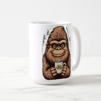 Schattige Bigfoot die koffie drinkt Grappige Sasq Koffiemok