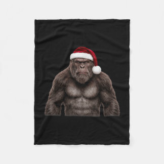 Schattige bigfoot met kerstmuts kerst sasquatch fleece deken