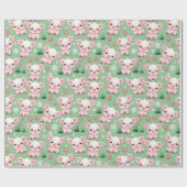 Schattige Biggen voor Kerstmis Groene Vakantie Wra Cadeaupapier (Vlak)