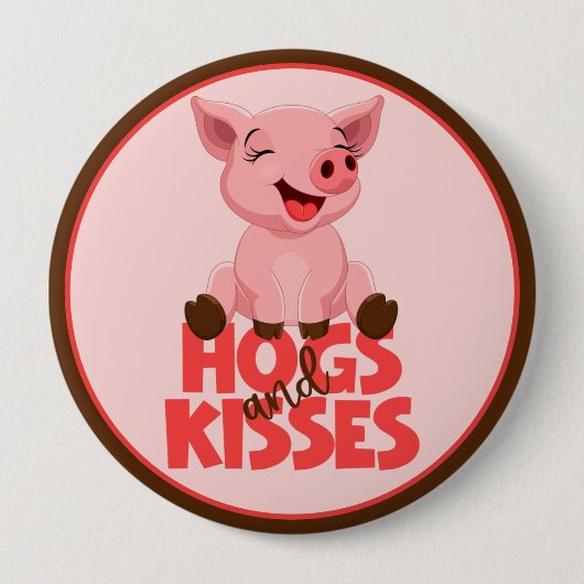 Schattige biggen woordspeling ronde button 4,0 cm (Voorkant)