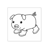 Schattige biggenvarken in rubberlaarzen rubberstempel (Afrduk)
