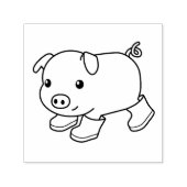 Schattige biggenvarken in rubberlaarzen  zelfinktende stempel (Design)