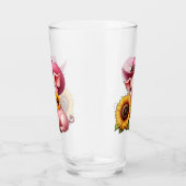 Schattige biggetje in roze cowboy Pet met zonneblo Glas (Rechts)