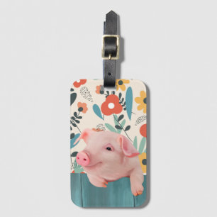 Schattige biggetje / Schattige babydier Bagagelabel