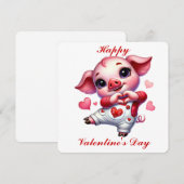 Schattige biggetje - Valentijnsdag Kaart (Voorkant / Achterkant)