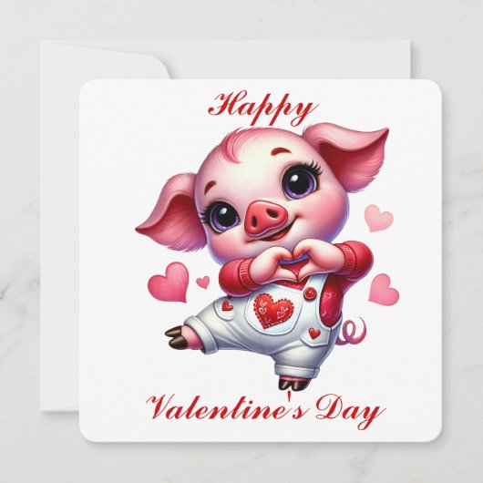 Schattige biggetje - Valentijnsdag Kaart (Voorkant)