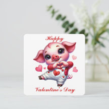 Schattige biggetje - Valentijnsdag Kaart