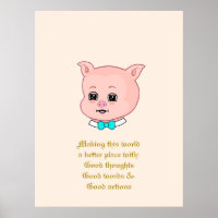 Schattige biggetjes cartoon & positieve woorden