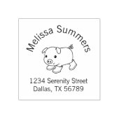 Schattige biggetvarken in rubberen bootboogadres rubberstempel (Afrduk)