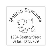 Schattige biggetvarken in rubberen bootboogadres zelfinktende stempel (Design)